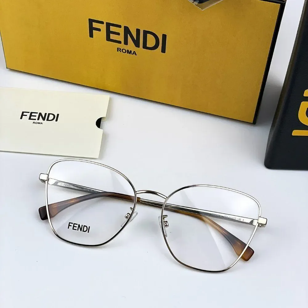 NEW Fendi FE50007U  033  Light Gold Butterfly Women Eyeglasses - Picture 8 of 10
